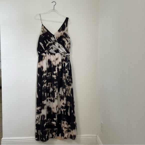 SUZI CHIN FOR MAGGY BOUTIQUE ASYMMETRICAL MAXI DRESS Cotton Silk Blend SIZE 14 - Picture 4 of 13